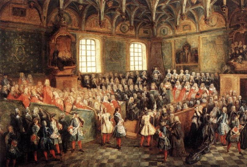 LANCRET, Nicolas The Seat of Justice in the Parliament of Paris in 1723 oil painting image